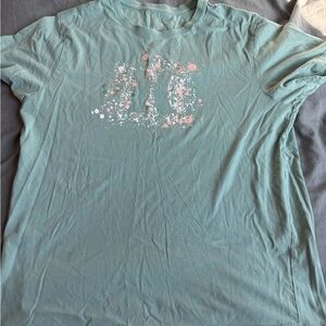 Hurley Teal Short Sleeve Tee with Pink and White Design